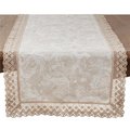 Saro Lifestyle SARO 1916.N1672B 16 x 72 in. Rectangular Lace Trim Jacquard Table Runner - Natural 1916.N1672B